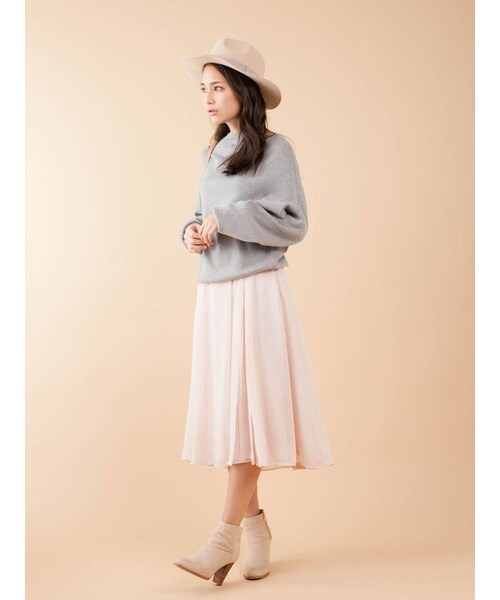 MERCURYDUO(マーキュリーデュオ)の「【BSC】 ラップ風プリーツガウチョパンツ(パンツ・レディース・オフホワイト/アイスブルー/ベージュ)」の9枚目の写真