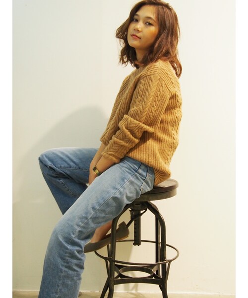Ungrid（アングリッド）の「ケーブルプレーンニット（トップス・レディース・オフホワイト/チャコールグレー/キャメル・F）」の5枚目の写真