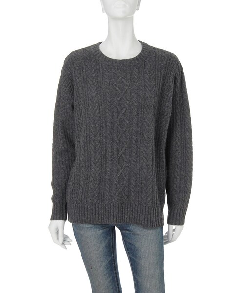 Ungrid（アングリッド）の「ケーブルプレーンニット（トップス・レディース・オフホワイト/チャコールグレー/キャメル・F）」の7枚目の写真