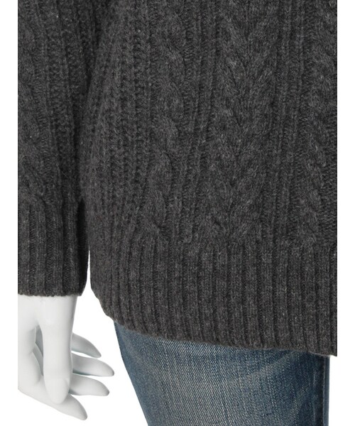 Ungrid（アングリッド）の「ケーブルプレーンニット（トップス・レディース・オフホワイト/チャコールグレー/キャメル・F）」の12枚目の写真