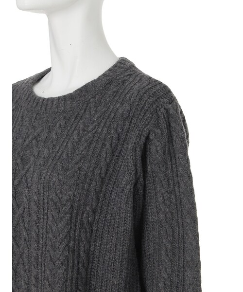 Ungrid（アングリッド）の「ケーブルプレーンニット（トップス・レディース・オフホワイト/チャコールグレー/キャメル・F）」の11枚目の写真