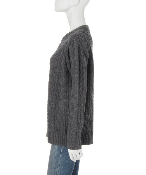 Ungrid（アングリッド）の「ケーブルプレーンニット（トップス・レディース・オフホワイト/チャコールグレー/キャメル・F）」の8枚目の写真