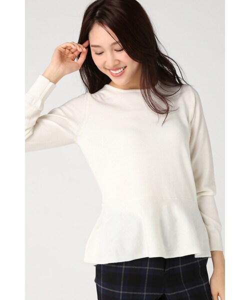 La TOTALITE（ラトータリテ）の「セミソモウ ペプラムプルオーバー◆（トップス・レディース・ブラック/ホワイト/パープル・フリー）」の2枚目の写真