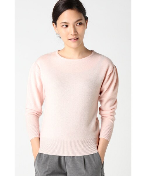 La TOTALITE（ラトータリテ）の「カシミヤ クループルオーバー◆（トップス・レディース・グレー/ホワイト/ピンク A・フリー）」の14枚目の写真