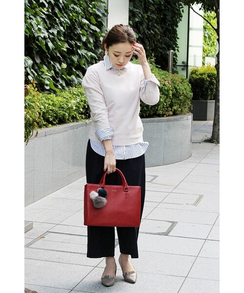 La TOTALITE（ラトータリテ）の「カシミヤ クループルオーバー◆（トップス・レディース・グレー/ホワイト/ピンク A・フリー）」の15枚目の写真