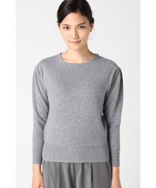 La TOTALITE（ラトータリテ）の「カシミヤ クループルオーバー◆（トップス・レディース・グレー/ホワイト/ピンク A・フリー）」の4枚目の写真