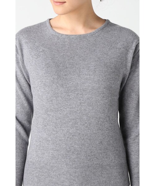 La TOTALITE（ラトータリテ）の「カシミヤ クループルオーバー◆（トップス・レディース・グレー/ホワイト/ピンク A・フリー）」の7枚目の写真