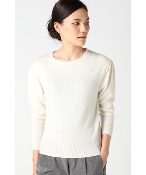 La TOTALITE（ラトータリテ）の「カシミヤ クループルオーバー◆（トップス・レディース・グレー/ホワイト/ピンク A・フリー）」の2枚目の写真