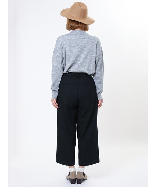 w closet（ダブルクローゼット）の「フラノ8分丈ワイドパンツ（パンツ・レディース・Lグレー/Dグレー/ブラック・FREE）」の6枚目の写真