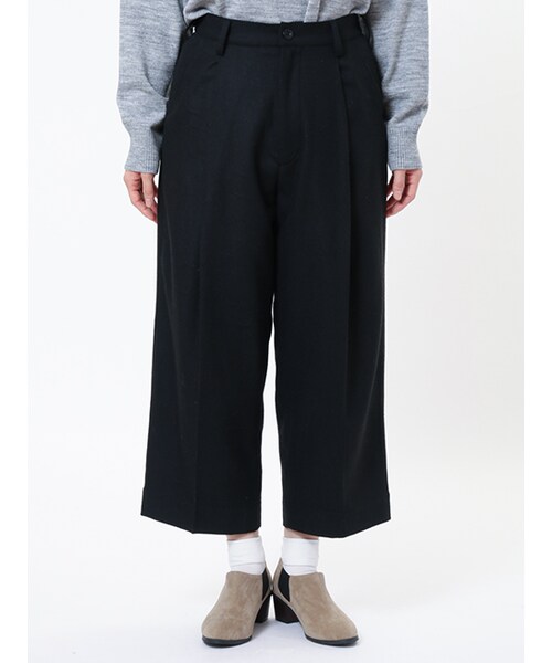 w closet（ダブルクローゼット）の「フラノ8分丈ワイドパンツ（パンツ・レディース・Lグレー/Dグレー/ブラック・FREE）」の4枚目の写真