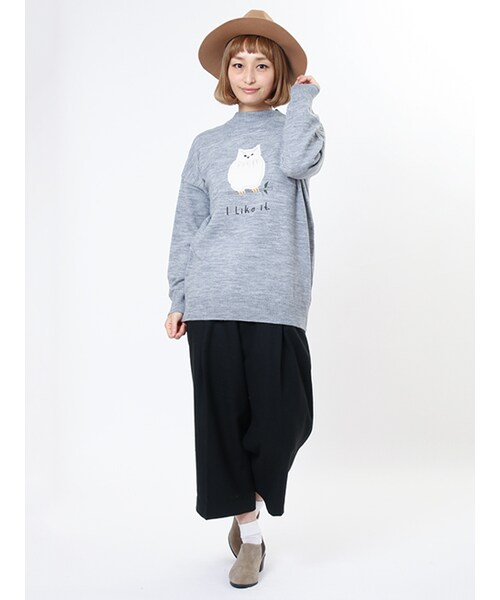 w closet（ダブルクローゼット）の「フラノ8分丈ワイドパンツ（パンツ・レディース・Lグレー/Dグレー/ブラック・FREE）」の13枚目の写真