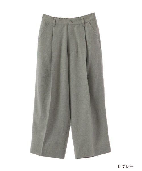 w closet（ダブルクローゼット）の「フラノ8分丈ワイドパンツ（パンツ・レディース・Lグレー/Dグレー/ブラック・FREE）」の2枚目の写真