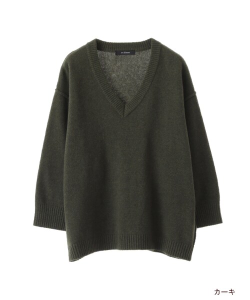 w closet（ダブルクローゼット）の「Vネックワイドニット（トップス・レディース・グレー/ベージュ/ブラウン/カーキ・FREE）」の4枚目の写真