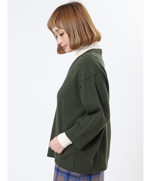 w closet（ダブルクローゼット）の「Vネックワイドニット（トップス・レディース・グレー/ベージュ/ブラウン/カーキ・FREE）」の6枚目の写真