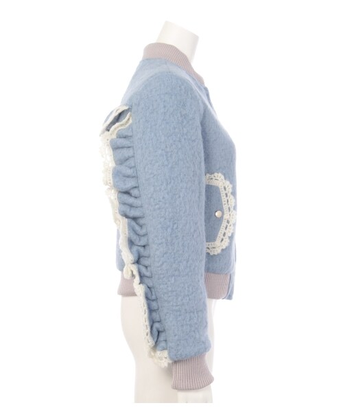 lilLilly（リルリリー）の「パステルウールフリルブルゾン（ジャケット/アウター・レディース・PURPLE/WHITE/BLUE・S/M）」の6枚目の写真