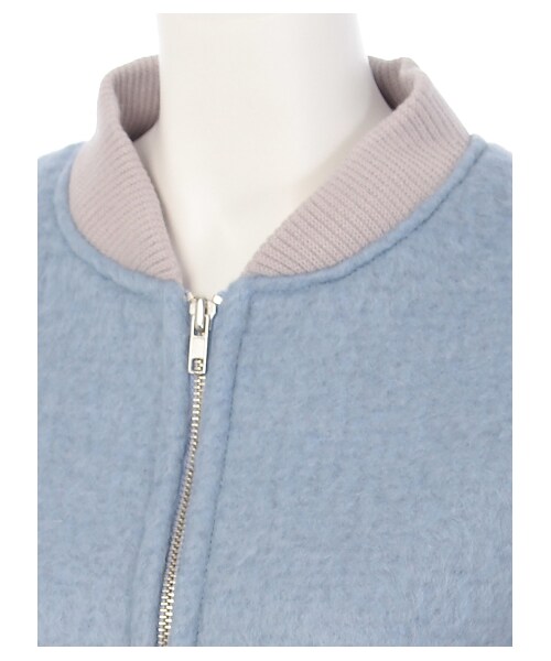 lilLilly（リルリリー）の「パステルウールフリルブルゾン（ジャケット/アウター・レディース・PURPLE/WHITE/BLUE・S/M）」の7枚目の写真