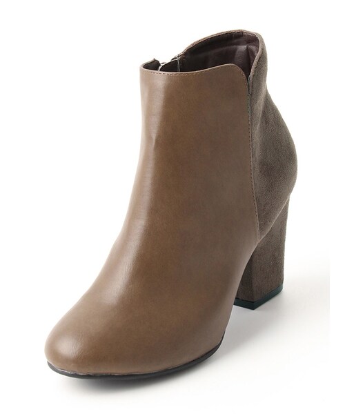 Honeys（ハニーズ）の「切替ショートブーツ（ブーツ・レディース・クロ/クロ合皮/モカ・Ｓ/Ｍ/Ｌ/ＬＬ）」の3枚目の写真