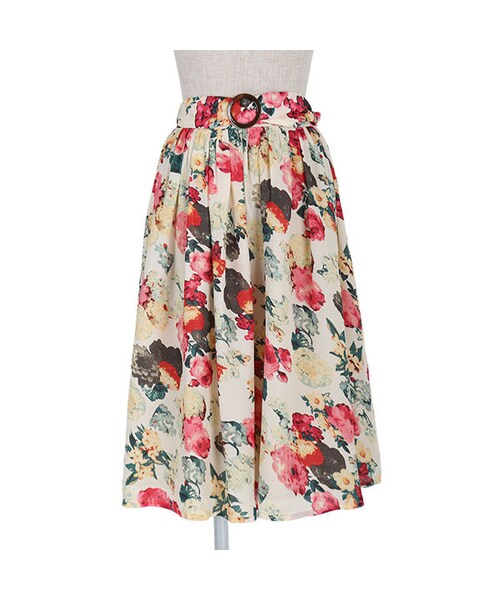 an another angelus(アンアナザーアンジェラス)の「ローズ柄ギャザースカート/an another angelus(スカート・レディース・その他)」の2枚目の写真