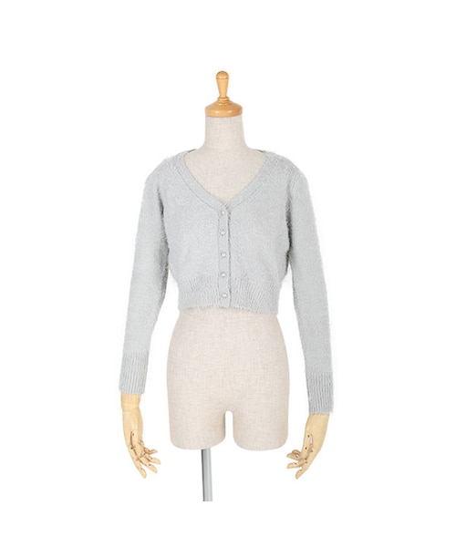 F i.n.t(フィント)の「Vネックショートシャギーニットカーディガン/F&A(カーディガン/ボレロ・レディース・その他)」の2枚目の写真