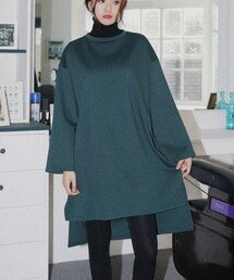 DHOLIC | アンバランスカット裏起毛ルーズフィットワンピース(ワンピース)