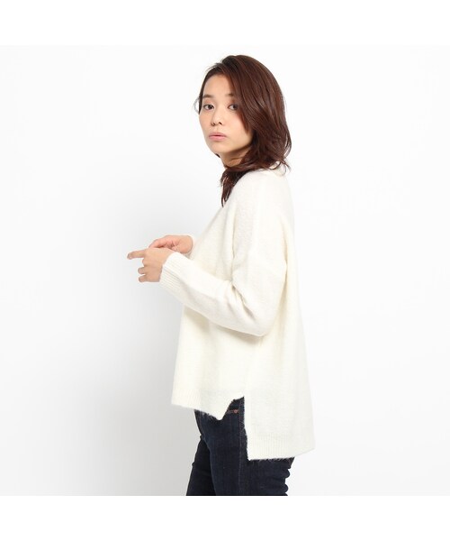 OZOC（オゾック）の「カシミヤタッチ配色（トップス・レディース・オフホワイト/グレー/オリーブグリーン/ベビーピンク・その他）」の10枚目の写真