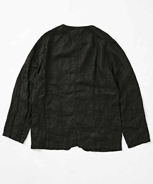 Johnbull Private labo（ジョンブルプライベートラボ）の「ノーカラージャケット（ノーカラージャケット・メンズ・ブラック/ナチュラル・SMALL/MEDIUM/LARGE）」の3枚目の写真