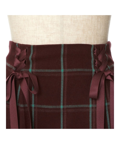 an another angelus(アンアナザーアンジェラス)の「ダブルレースアップチェックタイトスカート/an another angelus(スカート・レディース・その他)」の4枚目の写真