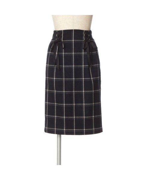 an another angelus(アンアナザーアンジェラス)の「ダブルレースアップチェックタイトスカート/an another angelus(スカート・レディース・その他)」の3枚目の写真