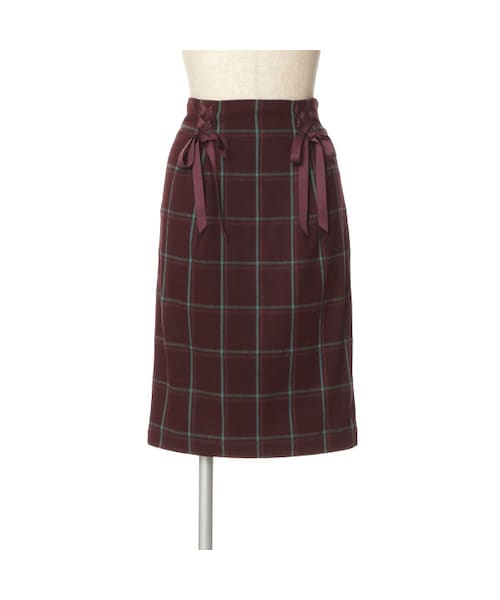an another angelus(アンアナザーアンジェラス)の「ダブルレースアップチェックタイトスカート/an another angelus(スカート・レディース・その他)」の2枚目の写真