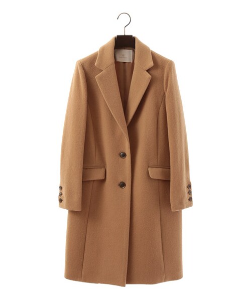 KiwaSylphy（キワシルフィー）の「wool mossa chester LCT（ジャケット/アウター・ライトグレー/キャメル/ネイビー・F）」の2枚目の写真