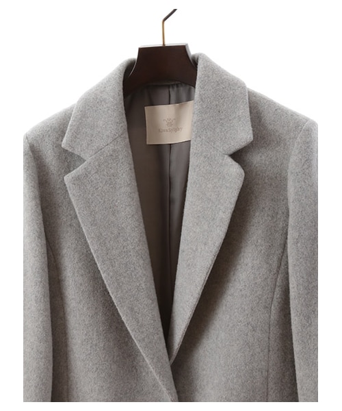 KiwaSylphy（キワシルフィー）の「wool mossa chester LCT（ジャケット/アウター・ライトグレー/キャメル/ネイビー・F）」の6枚目の写真