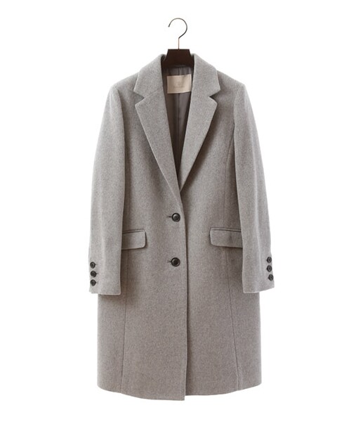 KiwaSylphy（キワシルフィー）の「wool mossa chester LCT（ジャケット/アウター・ライトグレー/キャメル/ネイビー・F）」の4枚目の写真