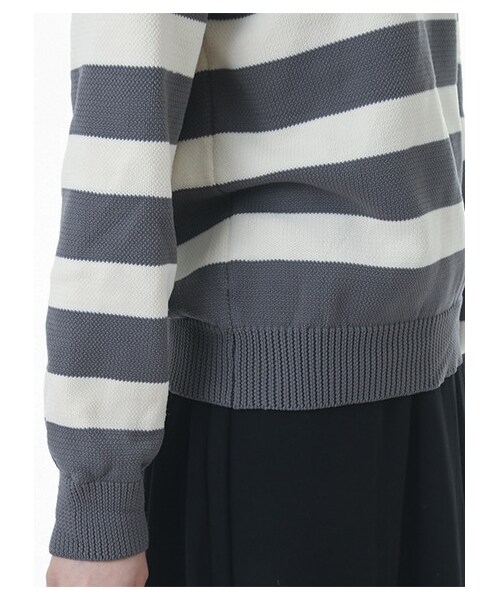 koe（コエ）の「・スポーティーボーダーニットプルオーバー（トップス・グレー/キャメル/ネイビー・S/M/L）」の10枚目の写真