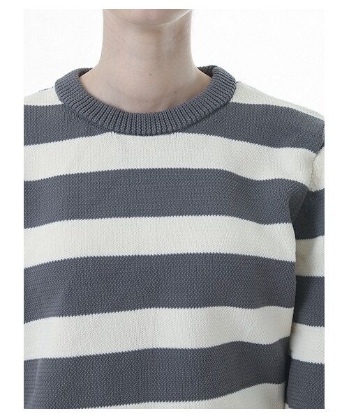 koe（コエ）の「・スポーティーボーダーニットプルオーバー（トップス・グレー/キャメル/ネイビー・S/M/L）」の8枚目の写真