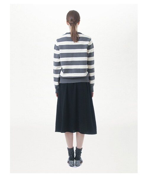 koe（コエ）の「・スポーティーボーダーニットプルオーバー（トップス・グレー/キャメル/ネイビー・S/M/L）」の7枚目の写真