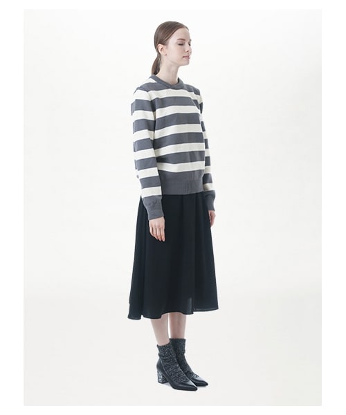 koe（コエ）の「・スポーティーボーダーニットプルオーバー（トップス・グレー/キャメル/ネイビー・S/M/L）」の6枚目の写真