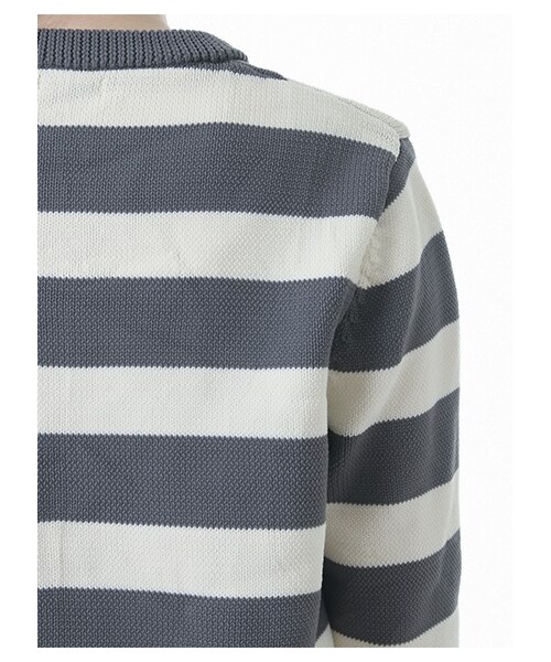 koe（コエ）の「・スポーティーボーダーニットプルオーバー（トップス・グレー/キャメル/ネイビー・S/M/L）」の9枚目の写真