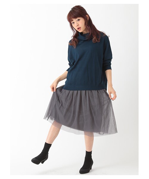 earth music&ecology(アースミュージックアンドエコロジー)の「【Special Price】チュールスカート(スカート・アイボリー/グレー/カーキ/ダークネイビー・F)」の7枚目の写真