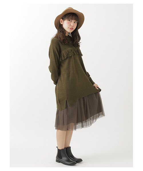 earth music&ecology(アースミュージックアンドエコロジー)の「【Special Price】チュールスカート(スカート・アイボリー/グレー/カーキ/ダークネイビー・F)」の10枚目の写真