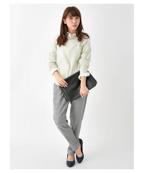 earth music&ecology（アースミュージックアンドエコロジー）の「【Special Price】レギュラーシャツ（トップス・オフホワイト/Black Watch Green/ブラックウォッチレッド・S/M）」の8枚目の写真