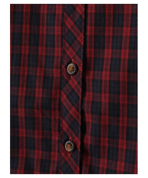 earth music&ecology（アースミュージックアンドエコロジー）の「【Special Price】レギュラーシャツ（トップス・オフホワイト/Black Watch Green/ブラックウォッチレッド・S/M）」の14枚目の写真