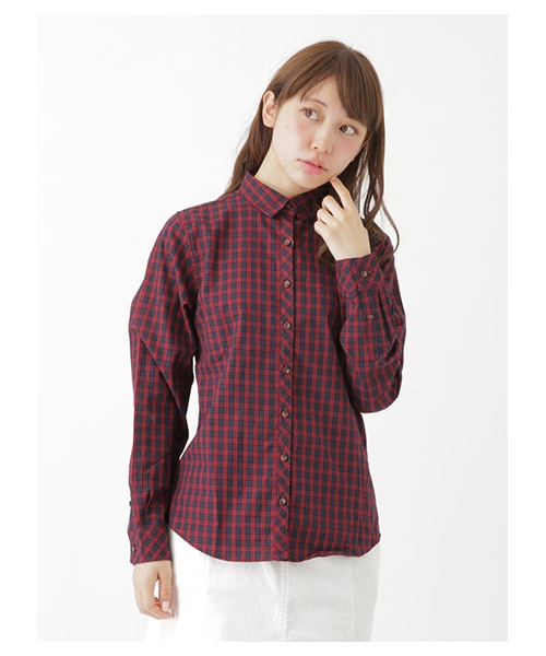 earth music&ecology（アースミュージックアンドエコロジー）の「【Special Price】レギュラーシャツ（トップス・オフホワイト/Black Watch Green/ブラックウォッチレッド・S/M）」の4枚目の写真