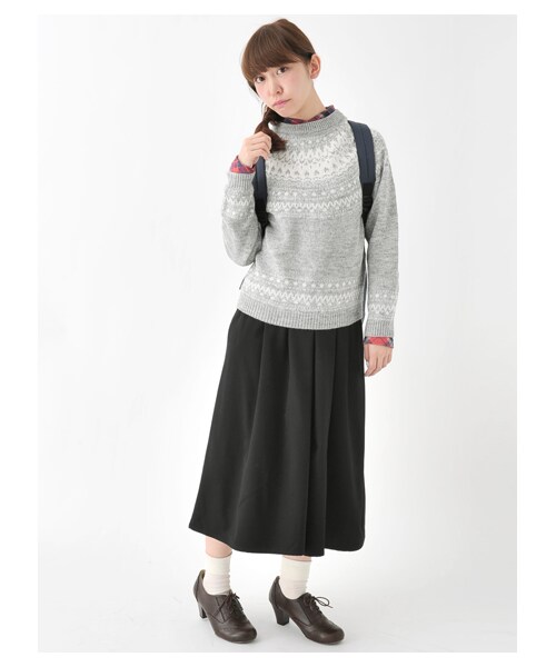 earth music&ecology(アースミュージックアンドエコロジー)の「【Special Price】ノルディックニットプルオーバー(トップス・アイボリー/杢ライトグレー/ブラック/ネイビー・F)」の7枚目の写真