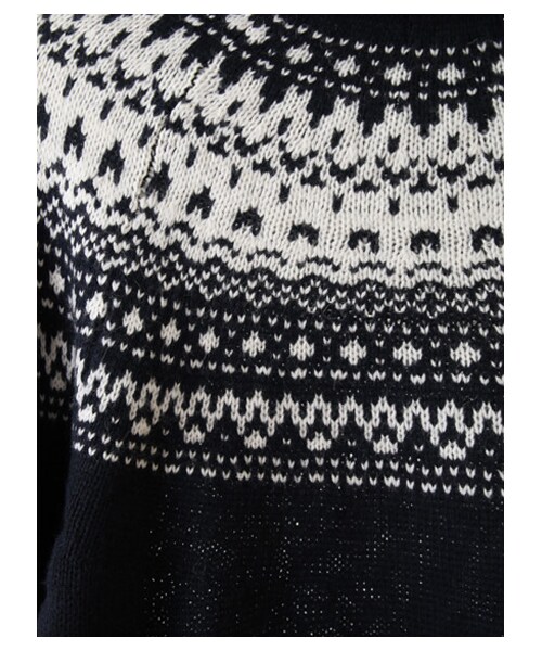 earth music&ecology(アースミュージックアンドエコロジー)の「【Special Price】ノルディックニットプルオーバー(トップス・アイボリー/杢ライトグレー/ブラック/ネイビー・F)」の14枚目の写真