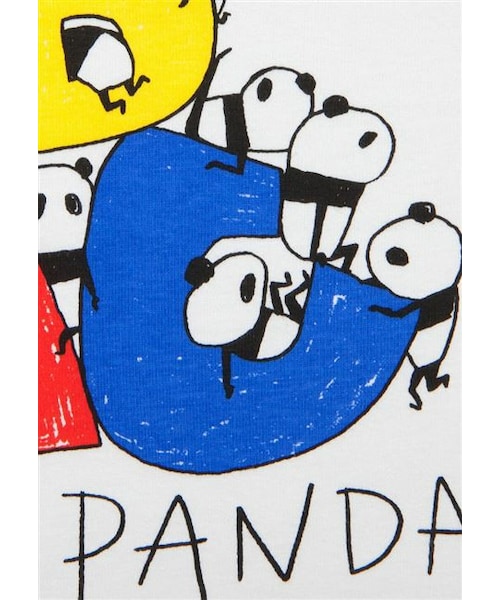 Design Tshirts Store graniph（デザイン　ティーシャツ　ストア　グラニフ）の「ABC パンダ（トップス・ホワイト・90/100/110/120/130/140）」の6枚目の写真