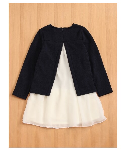 HAKKA KIDS（ハッカキッズ）の「ニット風裏毛裏起毛OP（ワンピース/ドレス・レディース・ネイビー/杢グレー・130/100/110/120）」の4枚目の写真