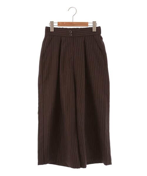 SEVENDAYS=SUNDAY（セブンデイズサンデイ）の「【Special Price】・タックワイドパンツ（パンツ・ブラウン/ストライプ・M/L）」の2枚目の写真
