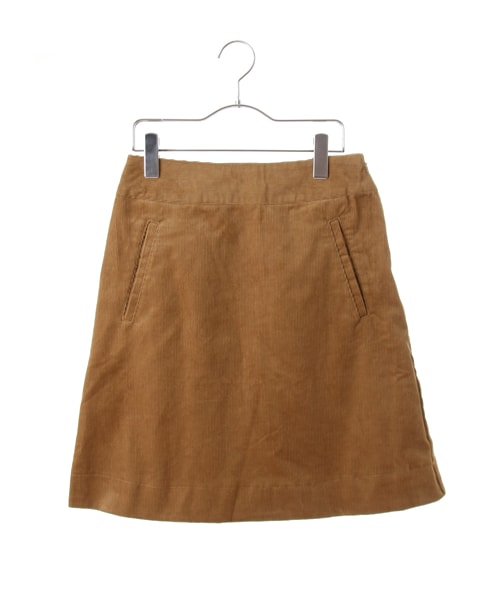 E hyphen world gallery（イーハイフンワールドギャラリー）の「・コールテン台形ひざ丈スカート（スカート・アイボリー/チャコールグレー/ダークレッド/キャメル/ネイビー・F）」の3枚目の写真