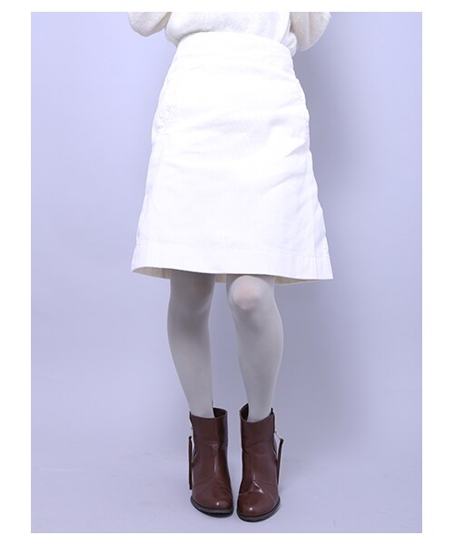 E hyphen world gallery（イーハイフンワールドギャラリー）の「・コールテン台形ひざ丈スカート（スカート・アイボリー/チャコールグレー/ダークレッド/キャメル/ネイビー・F）」の6枚目の写真