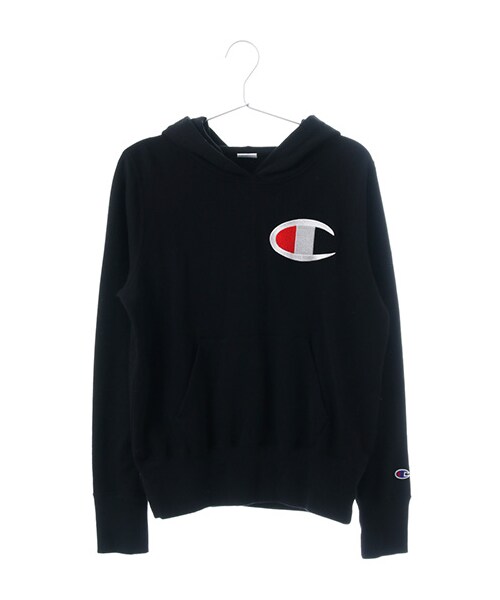 E hyphen world gallery（イーハイフンワールドギャラリー）の「・F Champion ロゴ刺繍パーカー（トップス・オフホワイト/杢グレー/ブラック/ピンク/ライトグリーン/ブルー・140cm/150cm/160cm）」の2枚目の写真